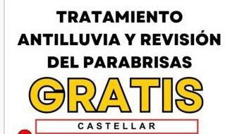 Tratamiento antilluvia y revisión del parabrisas gratuito en Castellar