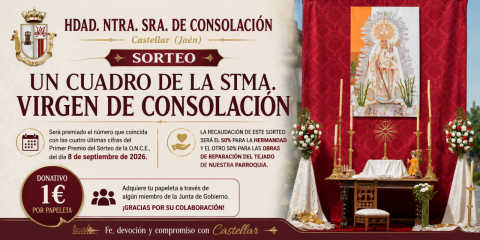 La Hermandad de Consolación de Castellar sorteará un cuadro de la Virgen para colaborar con la Parroquia