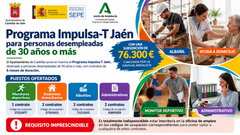 El Ayuntamiento de Castellar pone en marcha el Programa Impulsa-T Jaén para mayores de 30 años