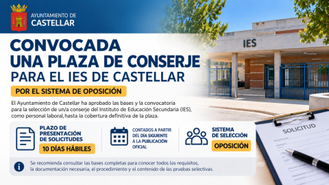 Convocada una plaza de conserje para el IES de Castellar mediante oposición
